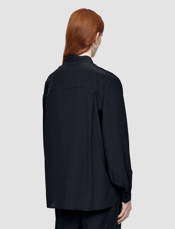 Joseph Lamy Crepe De Soie Silk Jacket Black