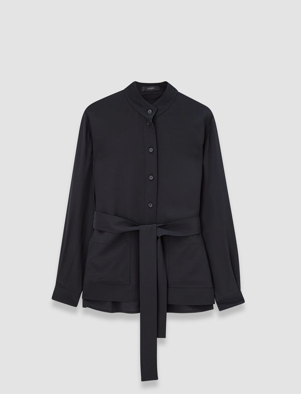 joseph Lamy Crepe de Soie Silk Jacket Black