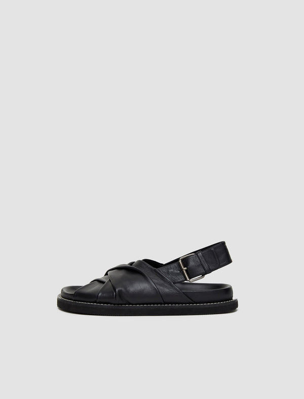 joseph Leather Jazzy Strap Sandals Black
