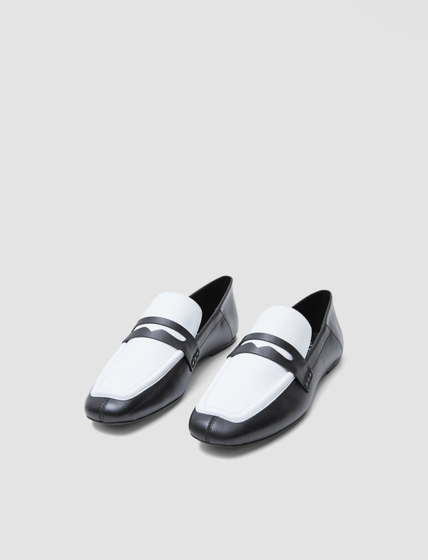 Joseph Leather Loafers Black Combo