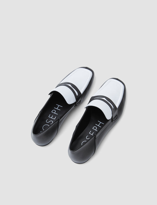 Joseph Leather Loafers Black Combo