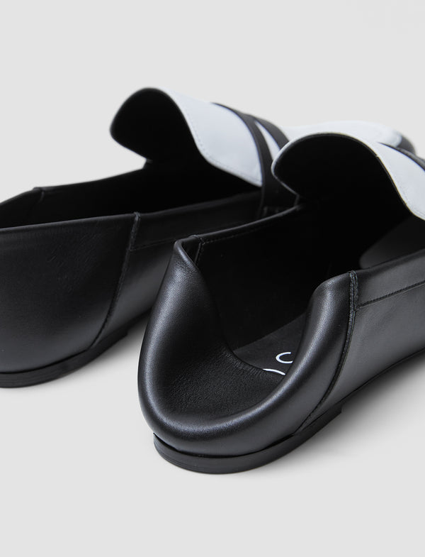 Joseph Leather Loafers Black Combo