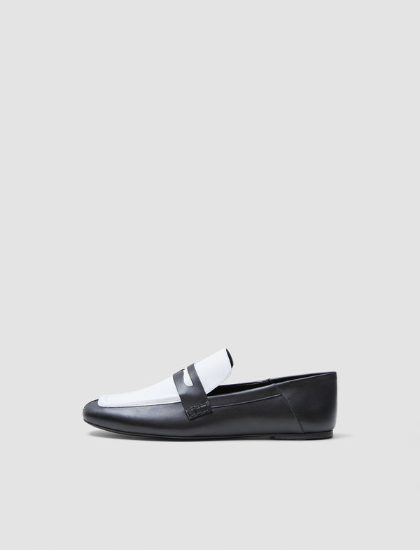 joseph Leather Loafers Black Combo
