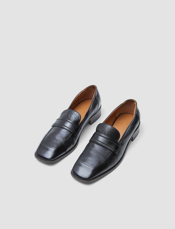 Joseph Leather Penny Loafers Black