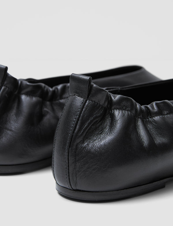 Joseph Leather Pointy Ballerina Shoes Black