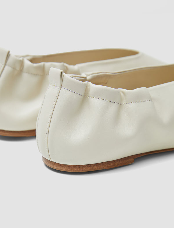 Joseph Leather Pointy Ballerina Shoes Quail