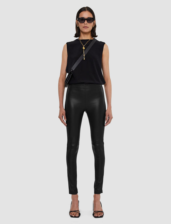 Joseph Leather Stretch Leggings Black