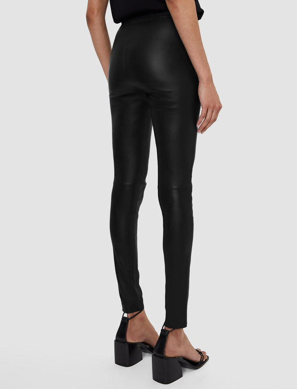 Joseph Leather Stretch Leggings Black