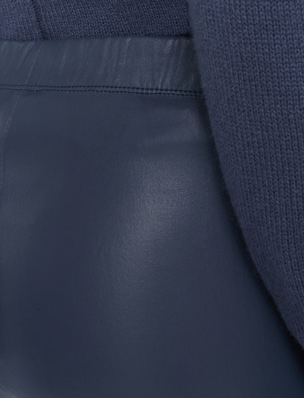 Joseph Leather Stretch Leggings Harbour