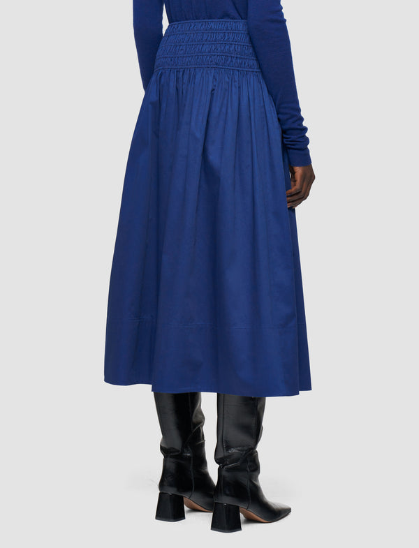 Joseph Leonie Cotton Sateen Skirt Cobalt