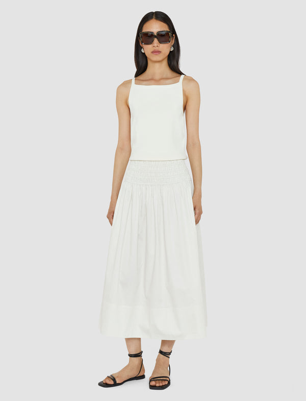 Joseph Leonie Cotton Sateen Skirt Ivory