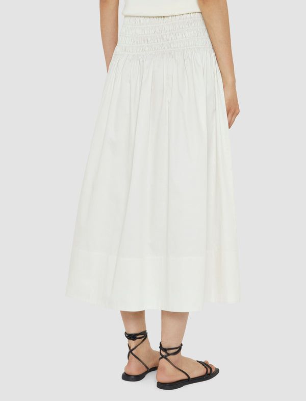 Joseph Leonie Cotton Sateen Skirt Ivory