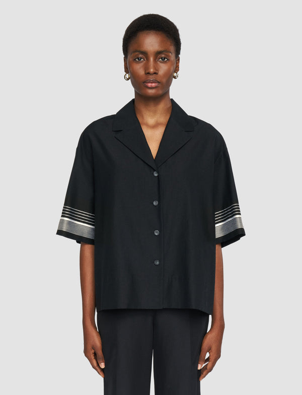 Joseph Leopold Cotton Blend Shirt Black