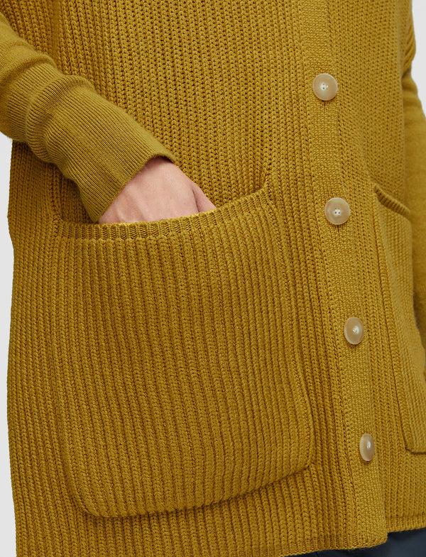 Joseph Light Cardigan Stitch Button Scarf Amber