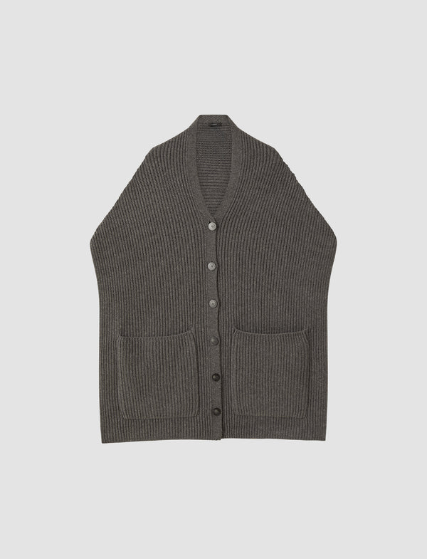 joseph Light Cardigan Stitch Button Scarf Smoke
