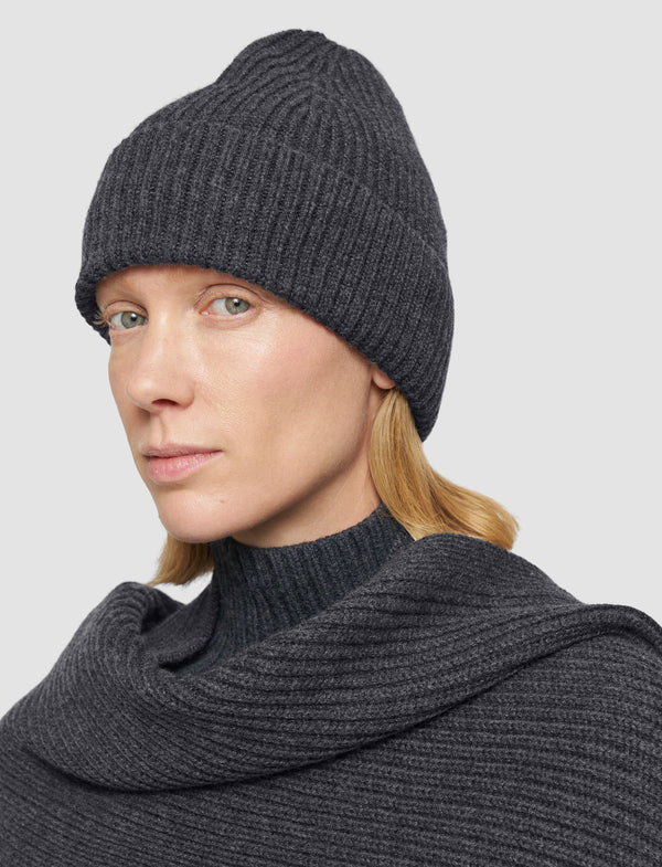 Joseph Light Cardigan Stitch Hat Smoke