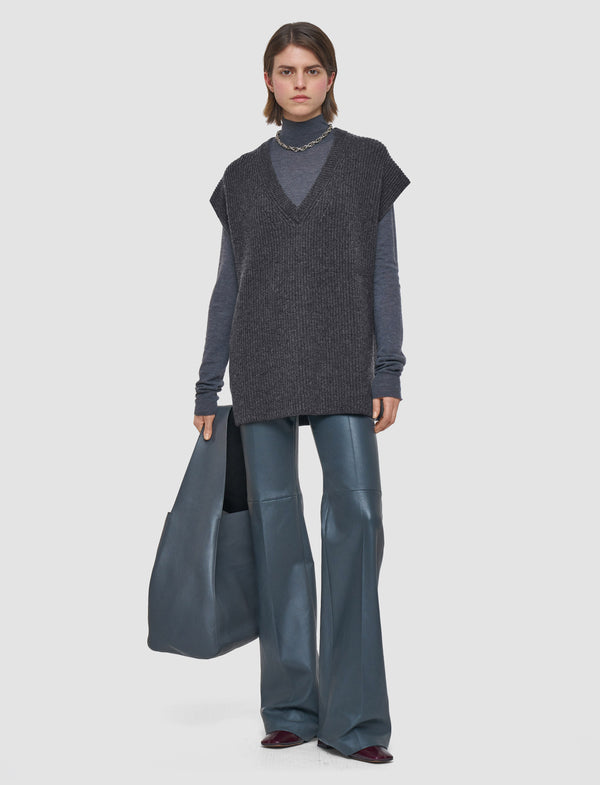 Joseph Light Cardigan Stitch Vest Smoke