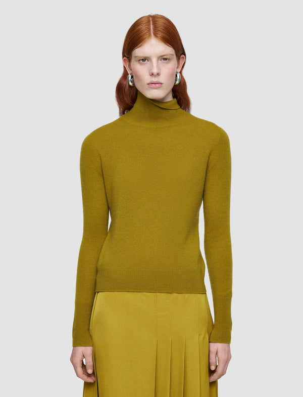 Joseph Light Pure Cashmere High Neck Jumper Amber