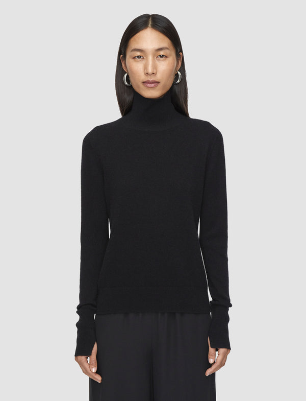 Joseph Light Pure Cashmere High Neck Jumper Black