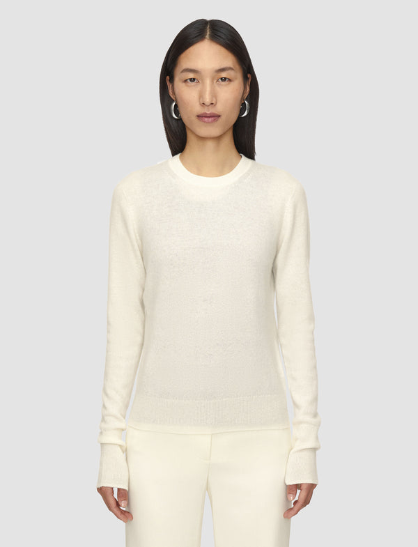 Joseph Light Pure Cashmere Round Neck Jumper Ivory