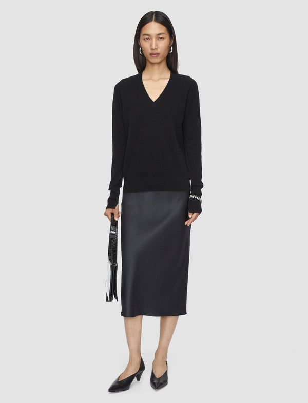 Joseph Light Pure Cashmere V Neck Jumper Black