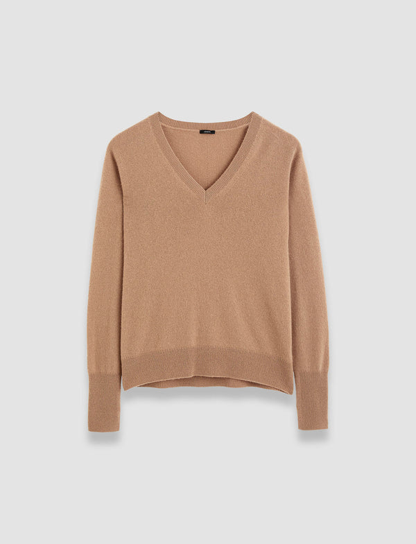joseph Light Pure Cashmere V Neck Jumper Blusher