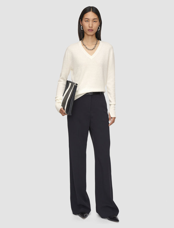 Joseph Light Pure Cashmere V Neck Jumper Ivory