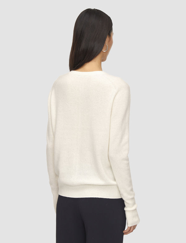 Joseph Light Pure Cashmere V Neck Jumper Ivory