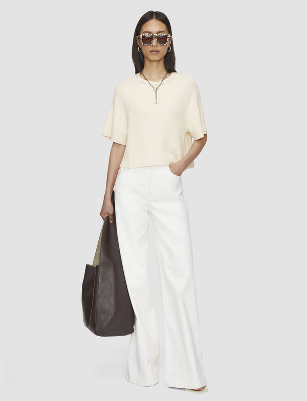 Joseph Linen Blend Knit Top Ivory