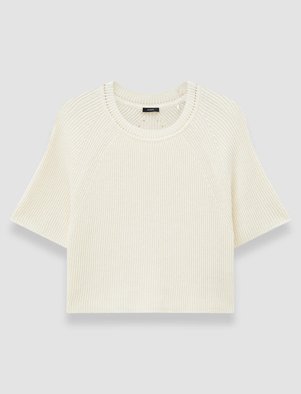 joseph Linen Blend Knit Top Ivory