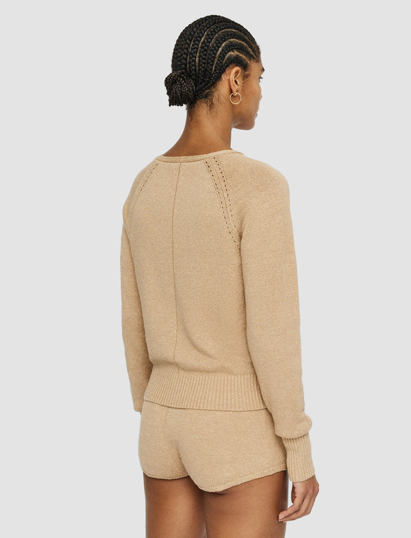 Joseph Linen Blend Knitted Cardigan Sesame