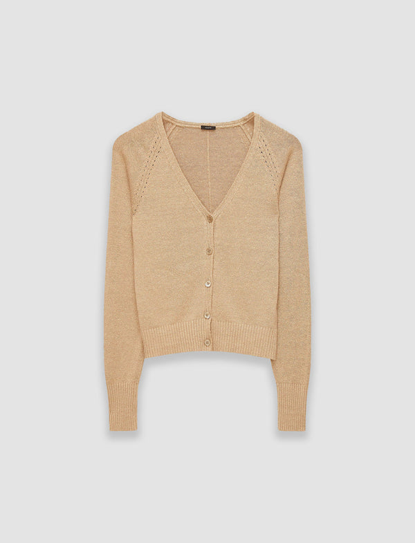 joseph Linen Blend Knitted Cardigan Sesame