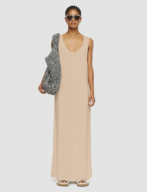 Joseph Linen Blend Knitted Long Dress Sesame