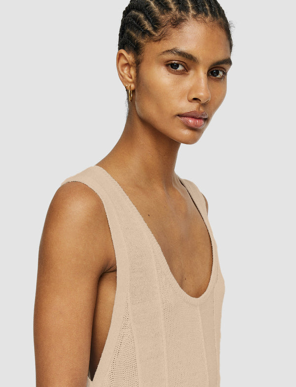 Joseph Linen Blend Knitted Long Dress Sesame