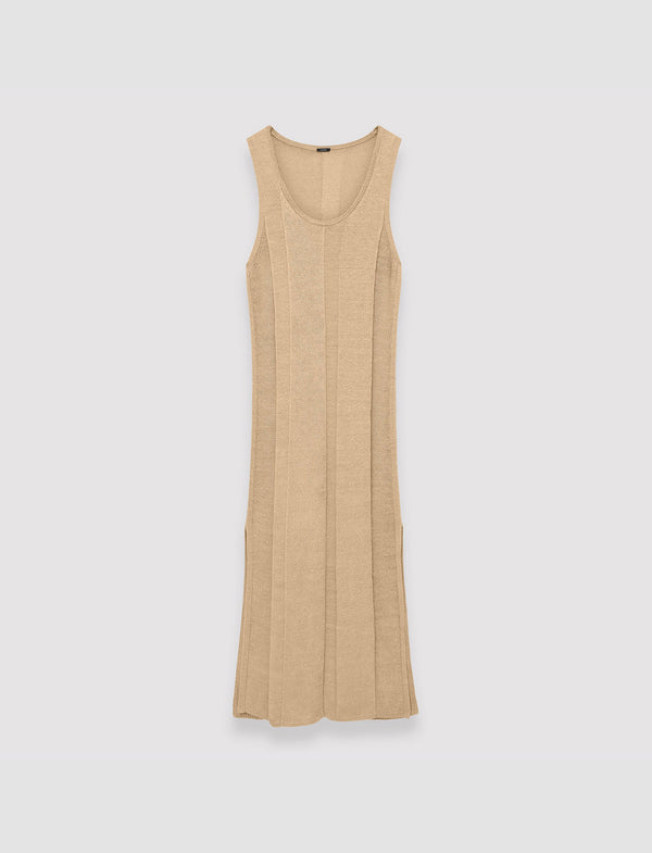 joseph Linen Blend Knitted Long Dress Sesame