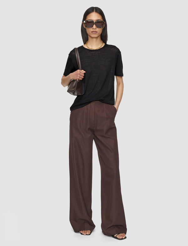 Joseph Linen Jersey T-Shirt Black