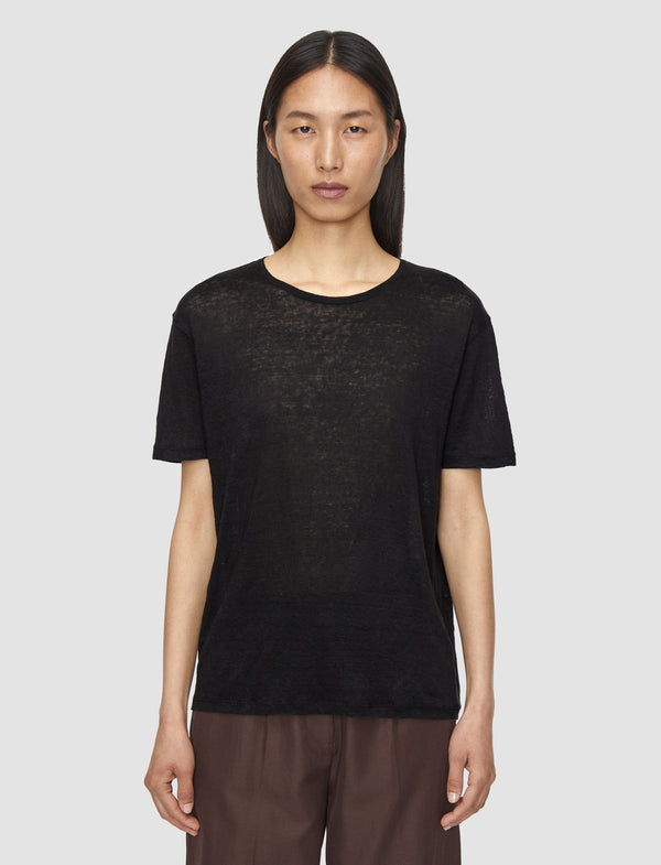 Joseph Linen Jersey T-Shirt Black