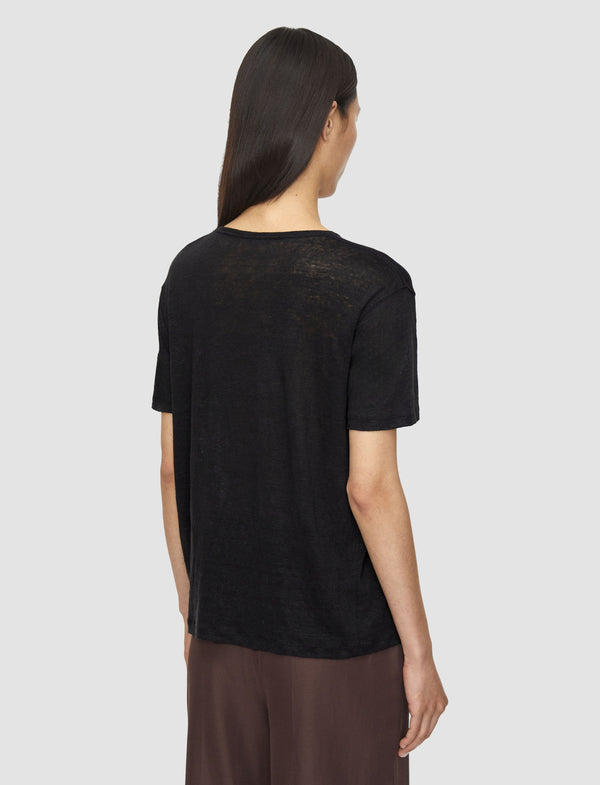 Joseph Linen Jersey T-Shirt Black