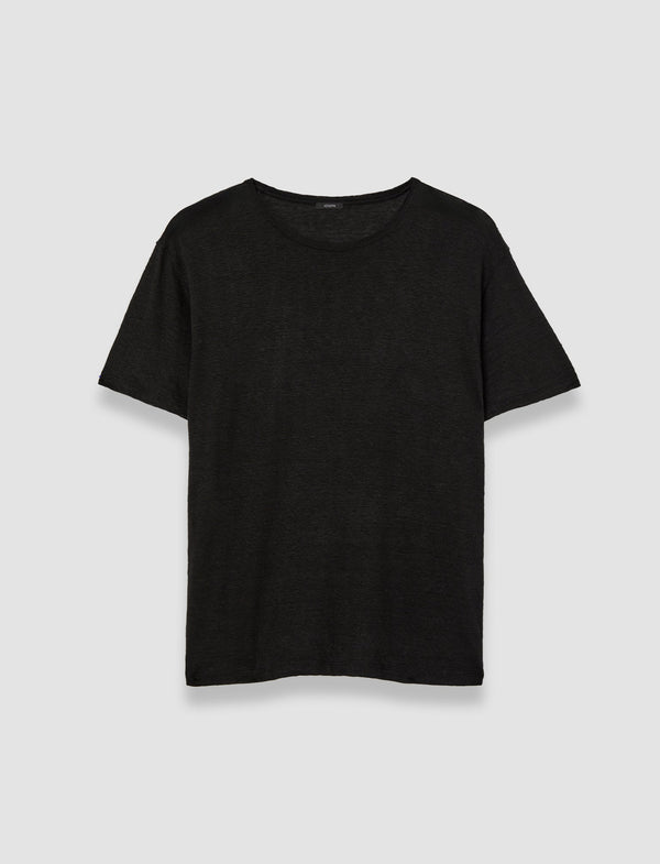 joseph Linen Jersey T-Shirt Black