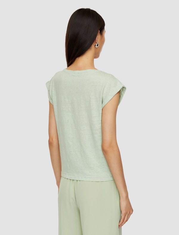 Joseph Linen Jersey Top Matcha