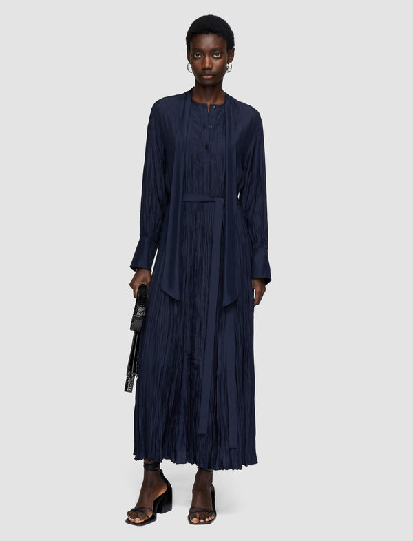 Joseph Lisa Habotai Silk Dress Navy