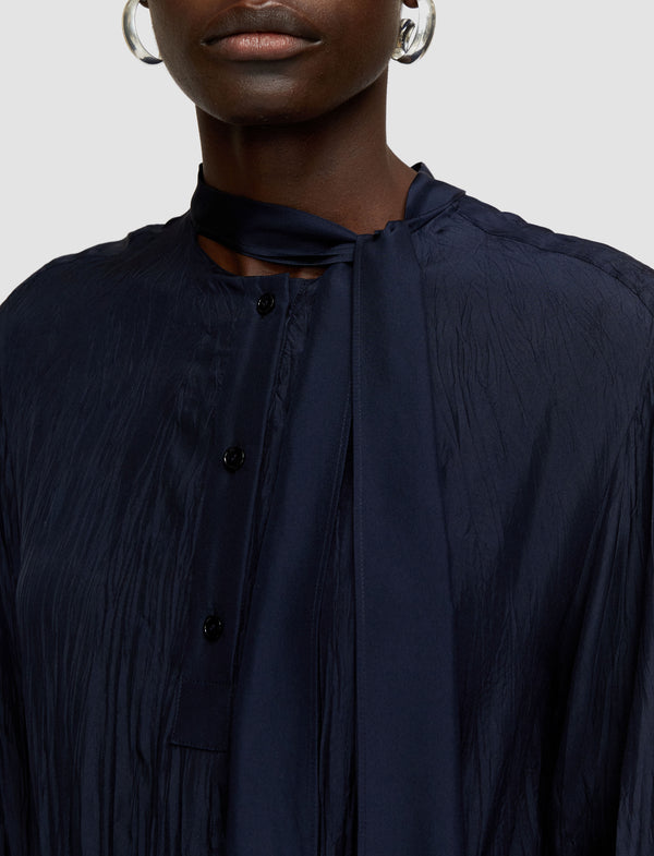 Joseph Lisa Habotai Silk Dress Navy