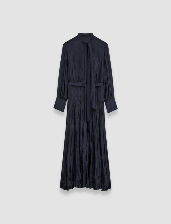 joseph Lisa Habotai Silk Dress Navy