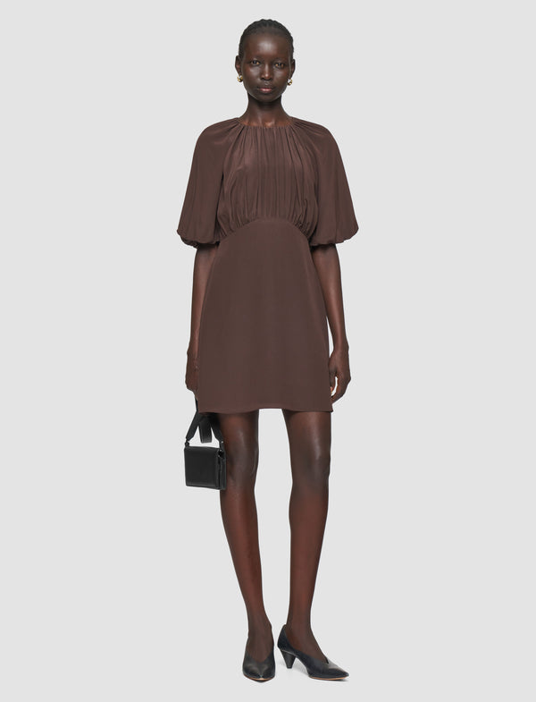 Joseph Lizzie Crepe De Chine Silk Dress Ebony