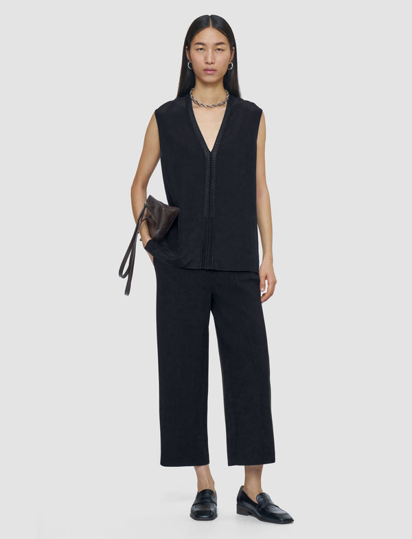 Joseph Louis Crepe De Soie Silk Blouse Black