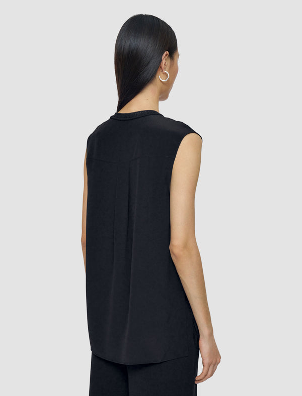 Joseph Louis Crepe De Soie Silk Blouse Black