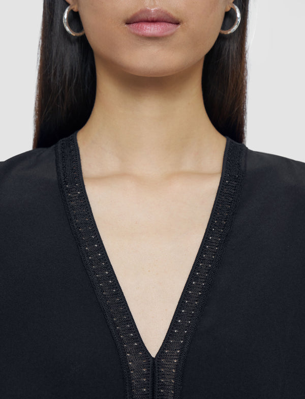 Joseph Louis Crepe De Soie Silk Blouse Black