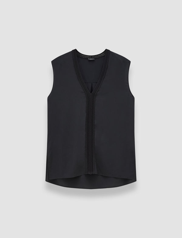 joseph Louis Crepe de Soie Silk Blouse Black