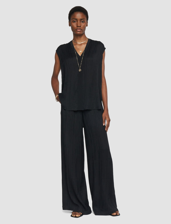 Joseph Lucien Pleat Jacquard Blouse Black