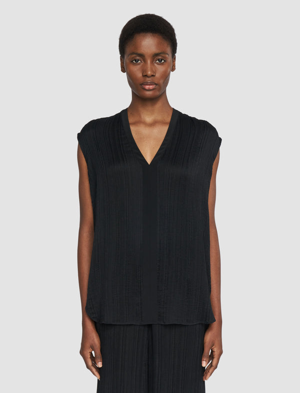 Joseph Lucien Pleat Jacquard Blouse Black